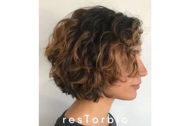 Soft Brown and Caramel Wavy Bob