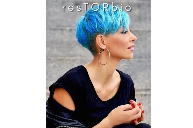 Blue Pixie Feathered hair