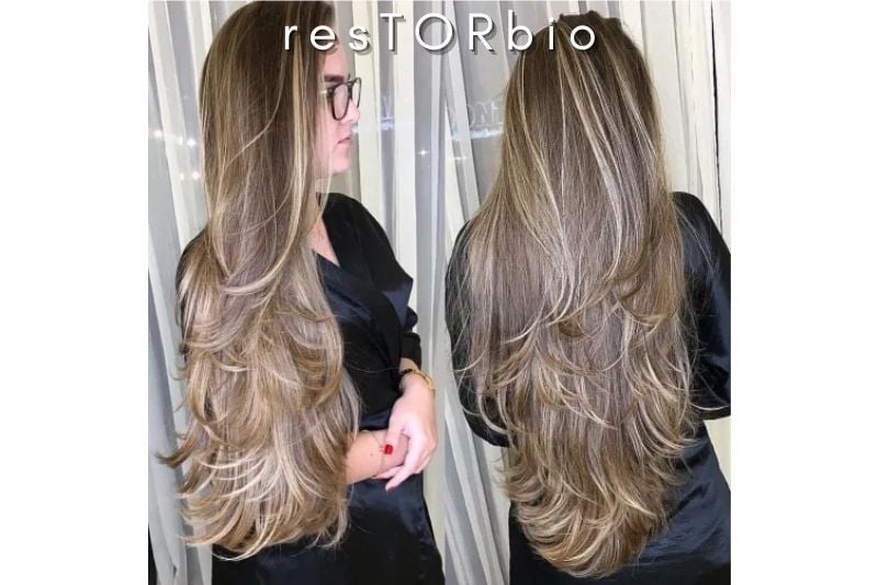 Extremely long, feathered hair
