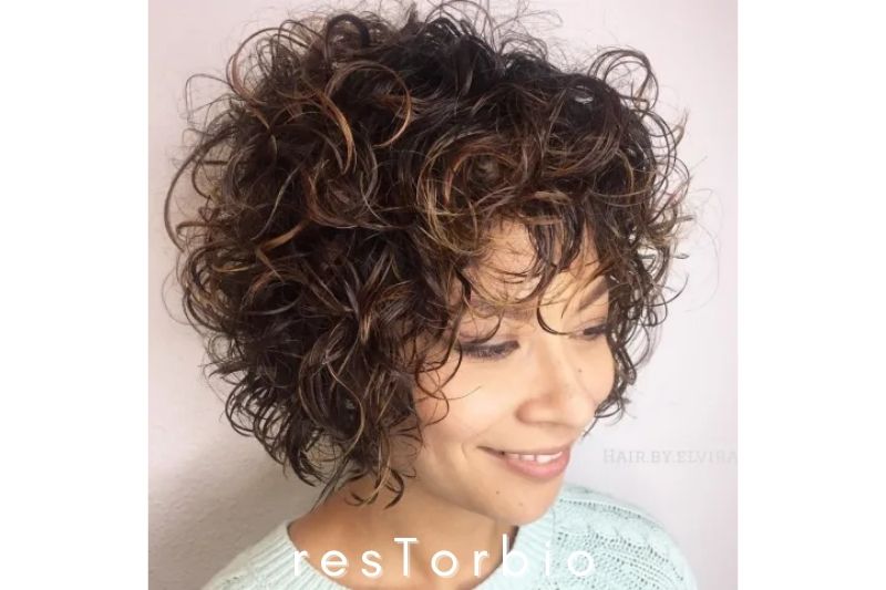 Short Bob with Whipped Curls and Babylights