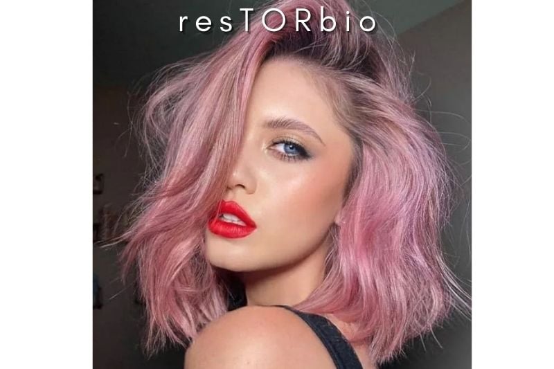 Stacked Pastel-Pink Bob and Feathered Locks