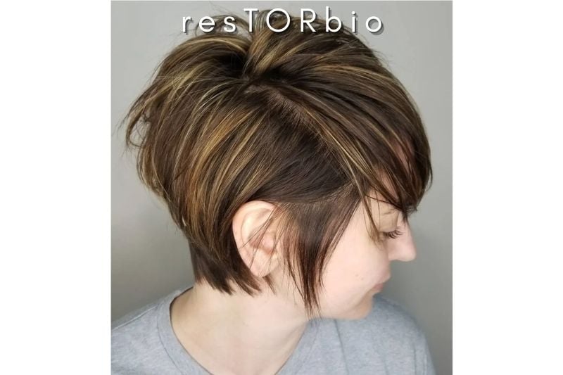 Light Brown Pixie With Long Layers