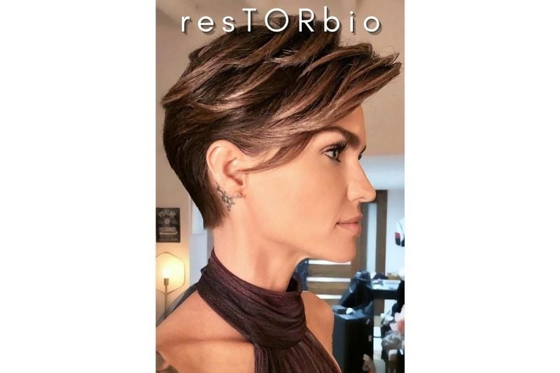 Side Parted Straight Pixie Haircut